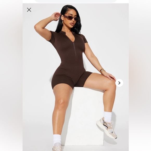 Fashion Nova Pants - Perla Seamless Romper - Chocolate